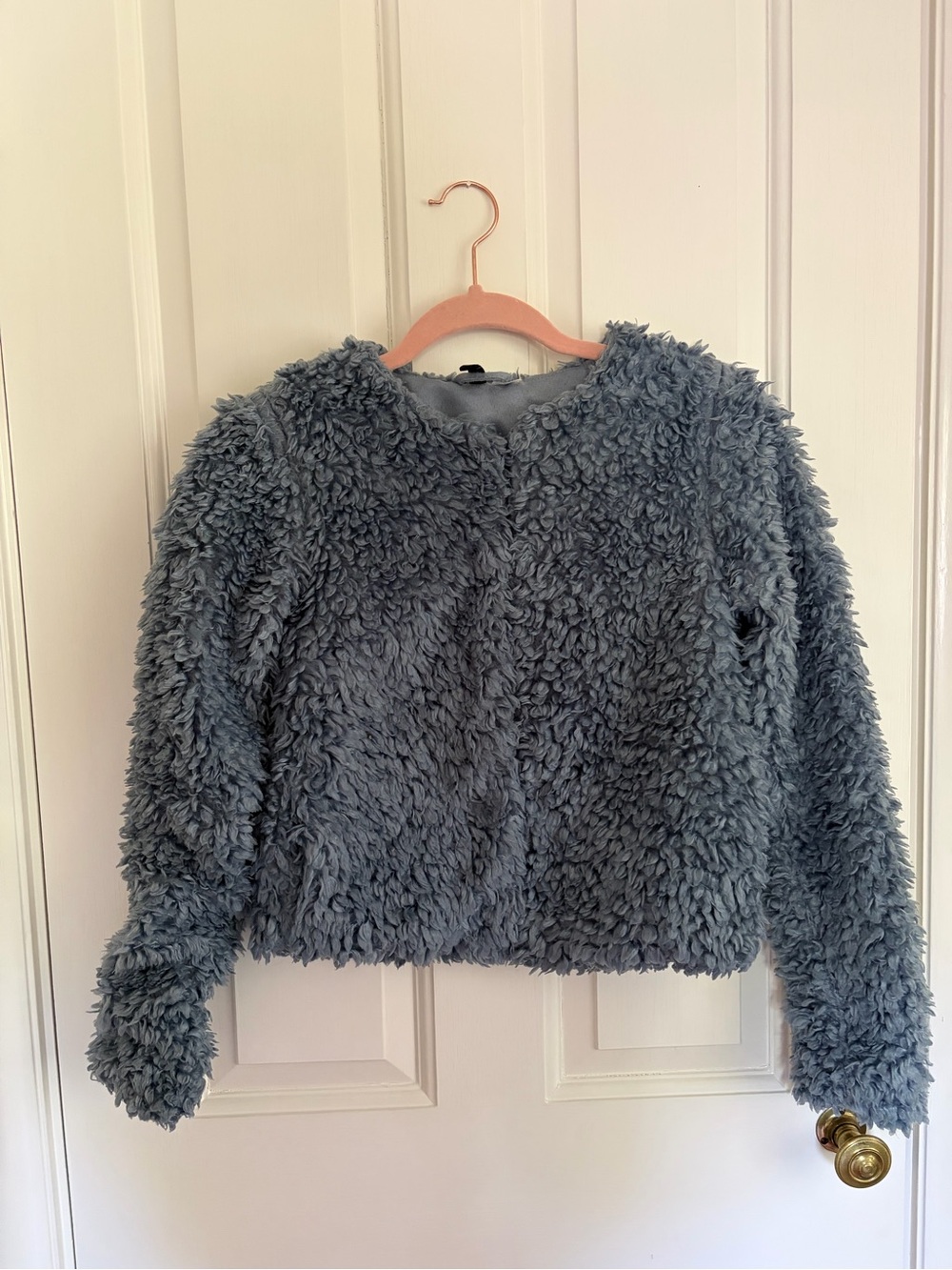 Dusty Blue Teddy Coat